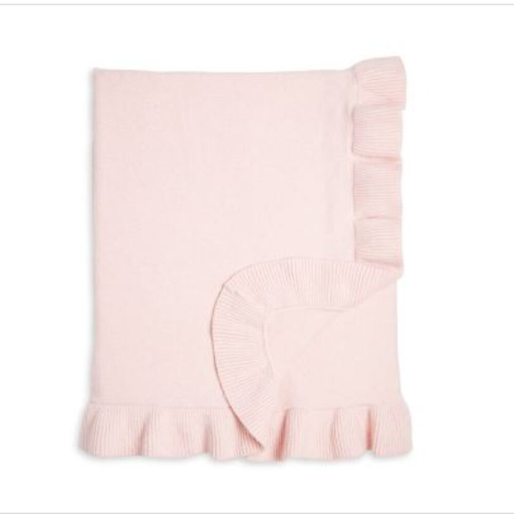 Sky Ruffle Edge Knit Throw, 50 X 70 NWT